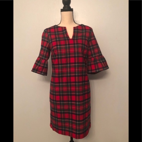 Vineyard Vines Dresses & Skirts - Vineyard Vines plaid Greenwich fluttersleeve dress